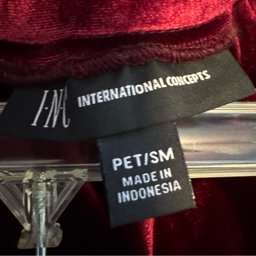 Plush Burgundy Velvet Pants. Petite small - Picture 5 of 5